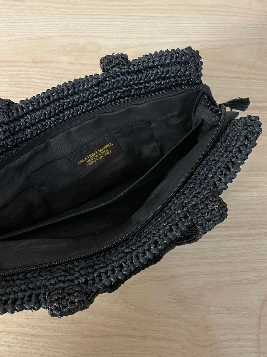 vintage 70s korea raffia hand bag - good market thrift store