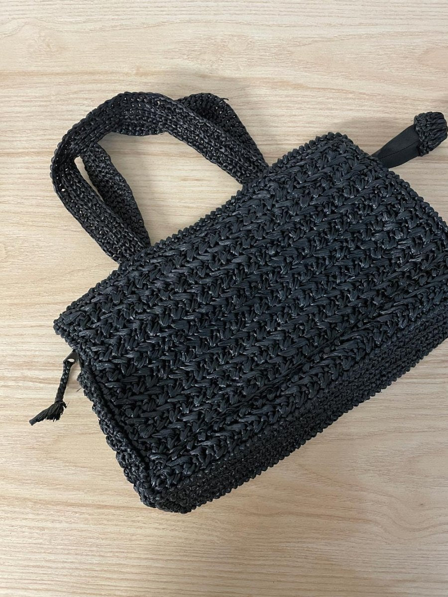 vintage 70s korea raffia hand bag - good market thrift store