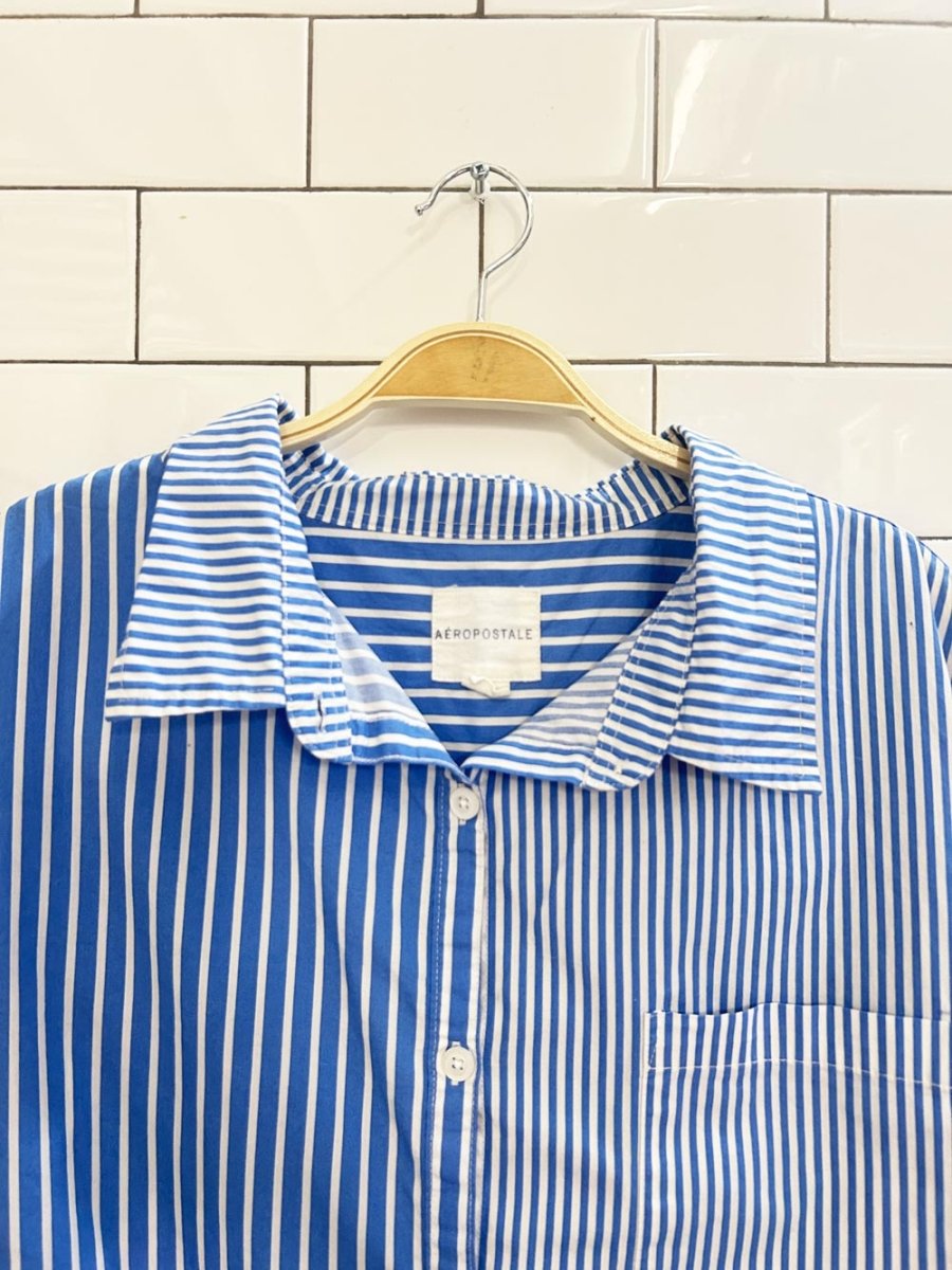 aero oversized stripe boyfriend shirt - good market thrift store
