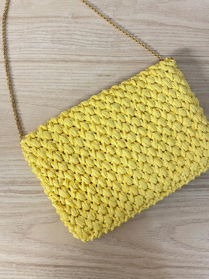 vintage 60s rodo italy raffia clasp chain strap shoulder bag - good market thrift store