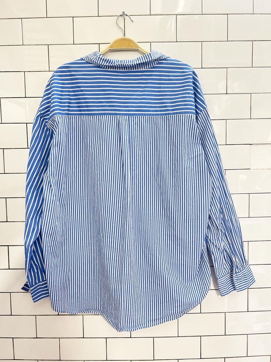 aero oversized stripe boyfriend shirt - good market thrift store
