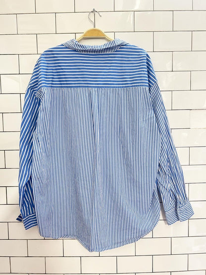 aero oversized stripe boyfriend shirt - good market thrift store