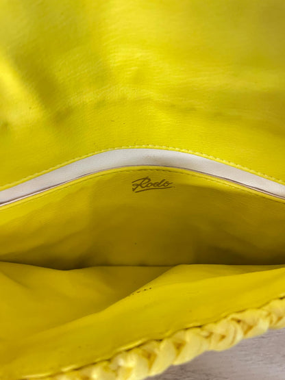 vintage 60s rodo italy raffia clasp chain strap shoulder bag - good market thrift store