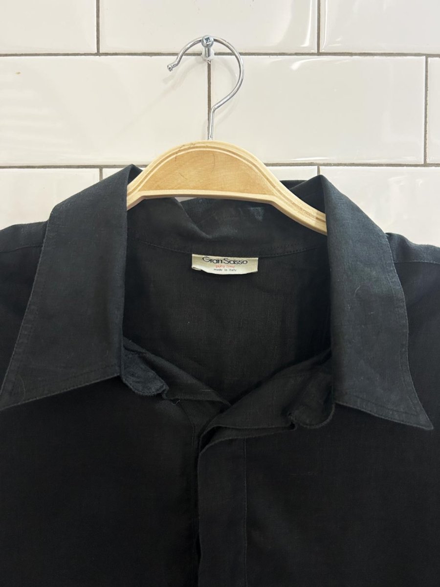 vintage gran sasso collared linen shirt - good market thrift store