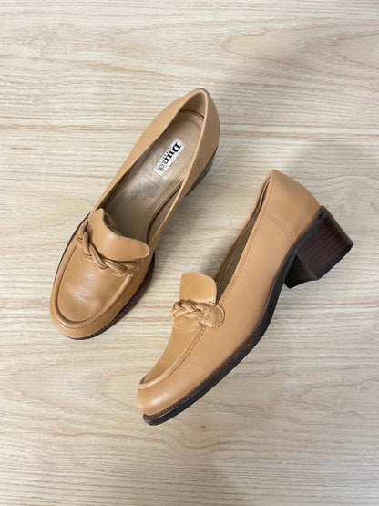 dune london heeled leather loafer - good market thrift store