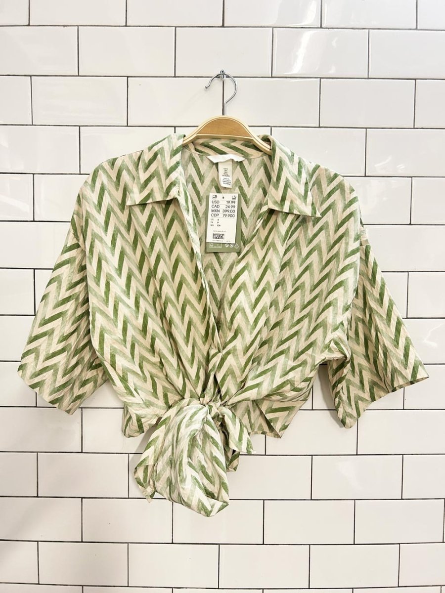 nwt h&m oversized tie waist blouse - good market thrift store