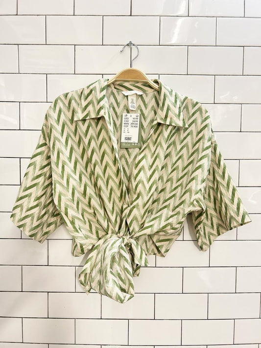 nwt h&m oversized tie waist blouse - good market thrift store