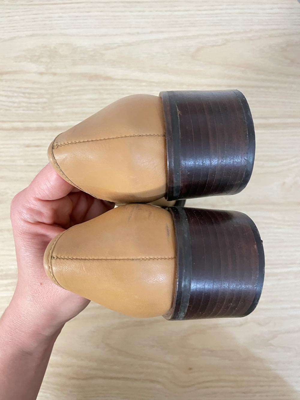 dune london heeled leather loafer - good market thrift store