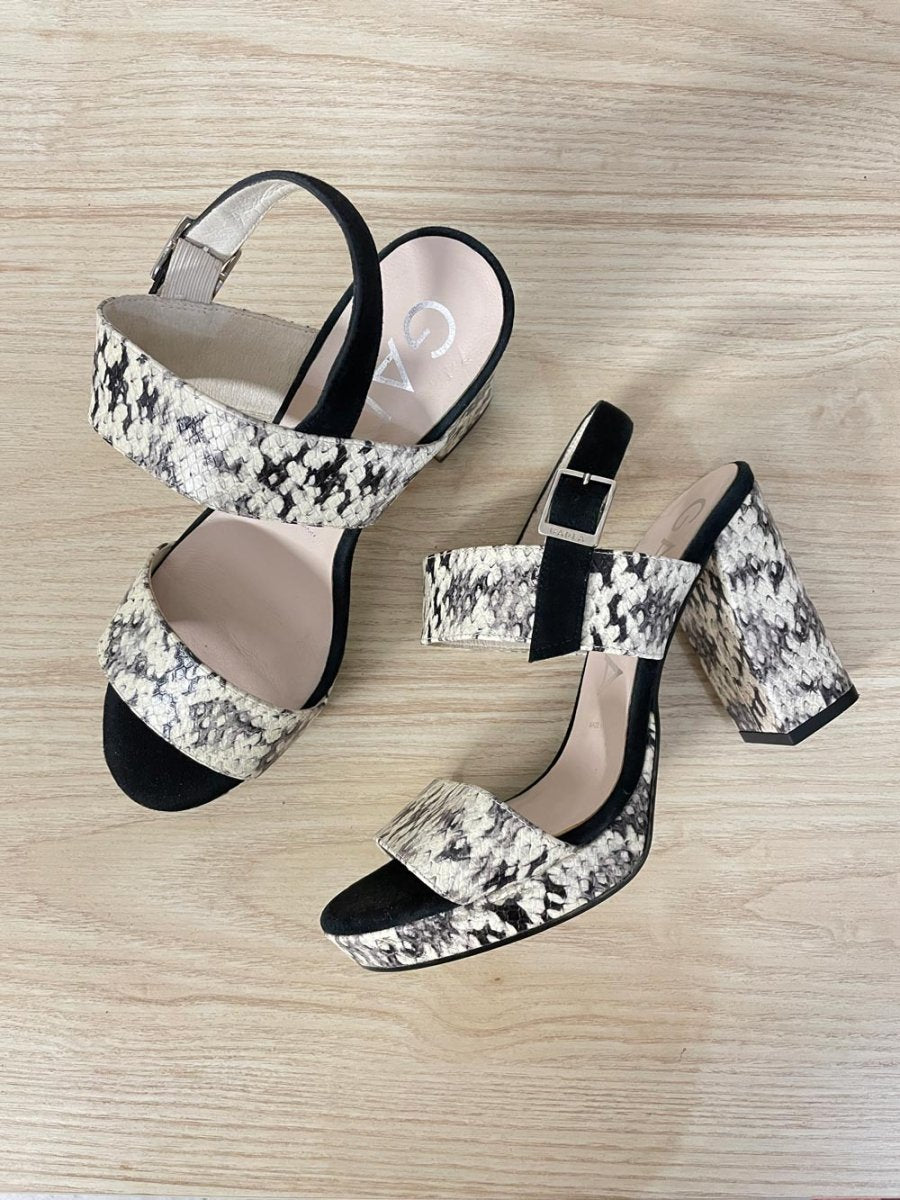 gadea spain snakeskin heeled sandal - good market thrift store