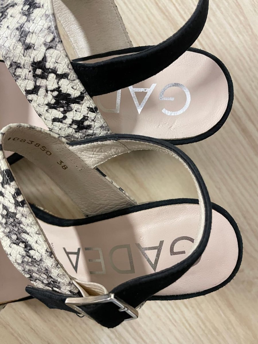 gadea spain snakeskin heeled sandal - good market thrift store