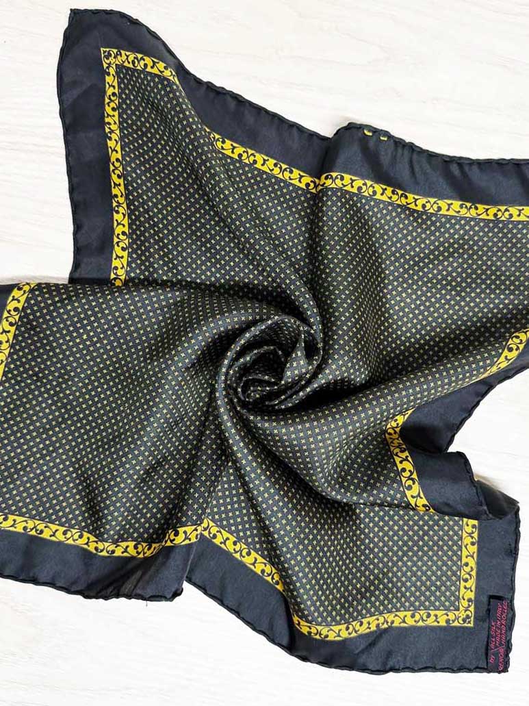 vintage renoir 100% silk hand rolled edge square scarf | made in Italy