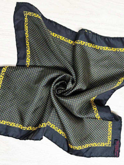 vintage renoir 100% silk hand rolled edge square scarf | made in Italy