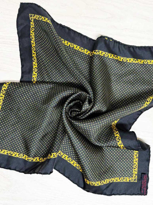 vintage renoir 100% silk hand rolled edge square scarf | made in Italy