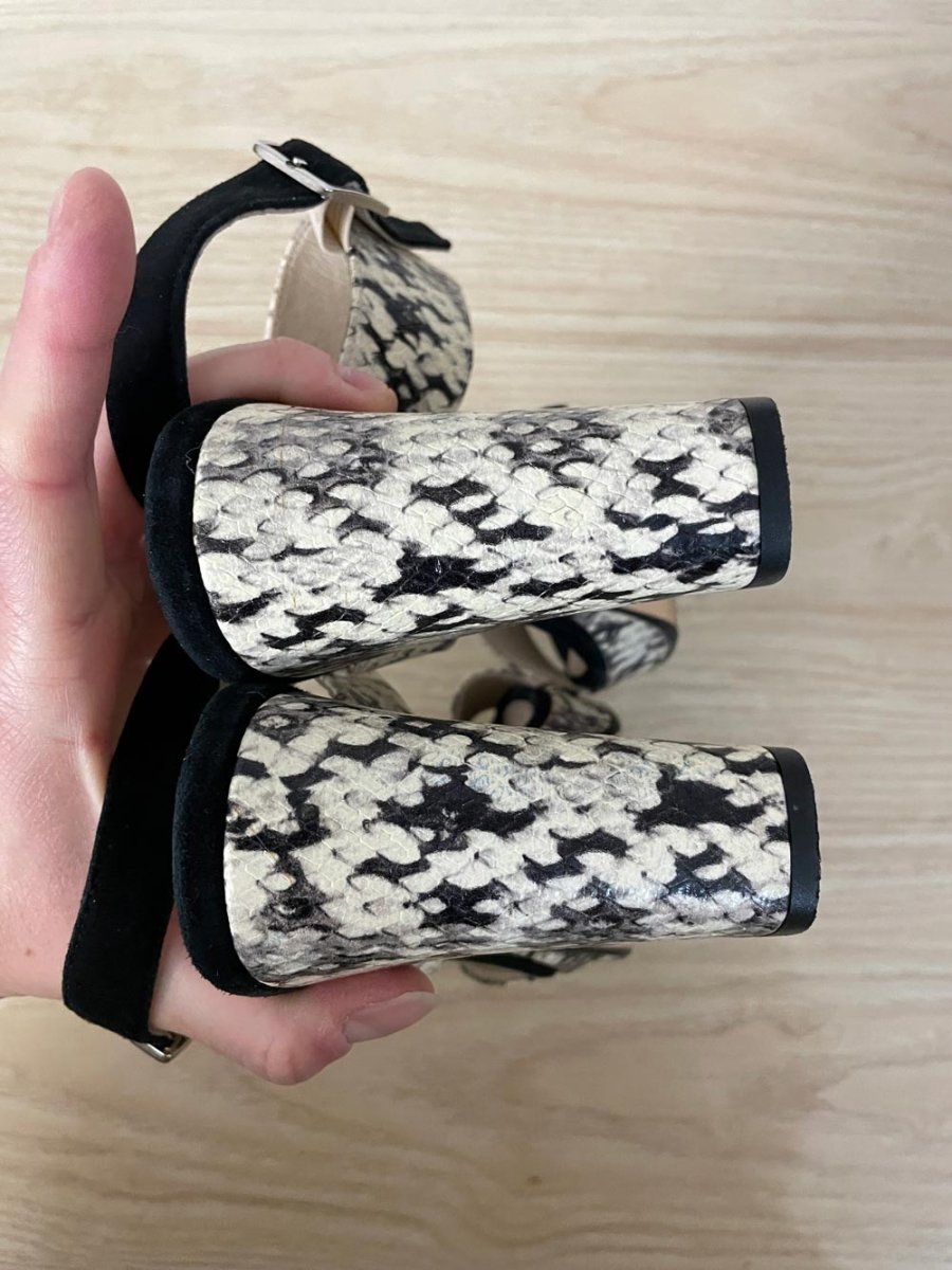 gadea spain snakeskin heeled sandal - good market thrift store