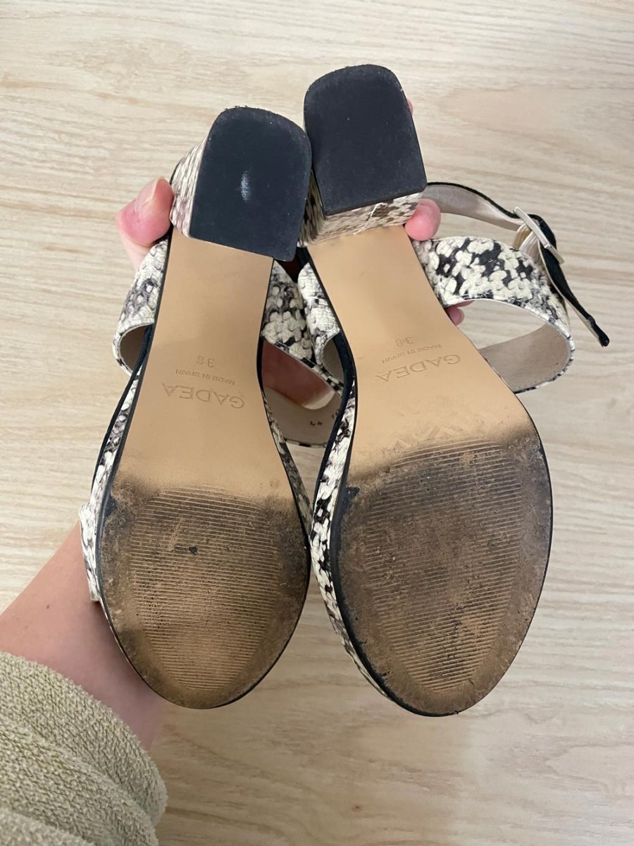 gadea spain snakeskin heeled sandal - good market thrift store