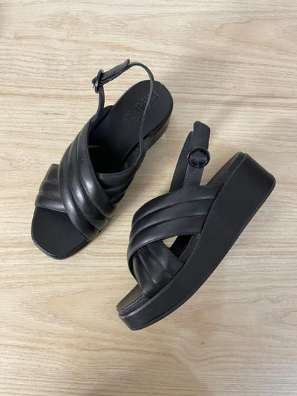 camper misia quilted leather platform sandal - good market thrift store