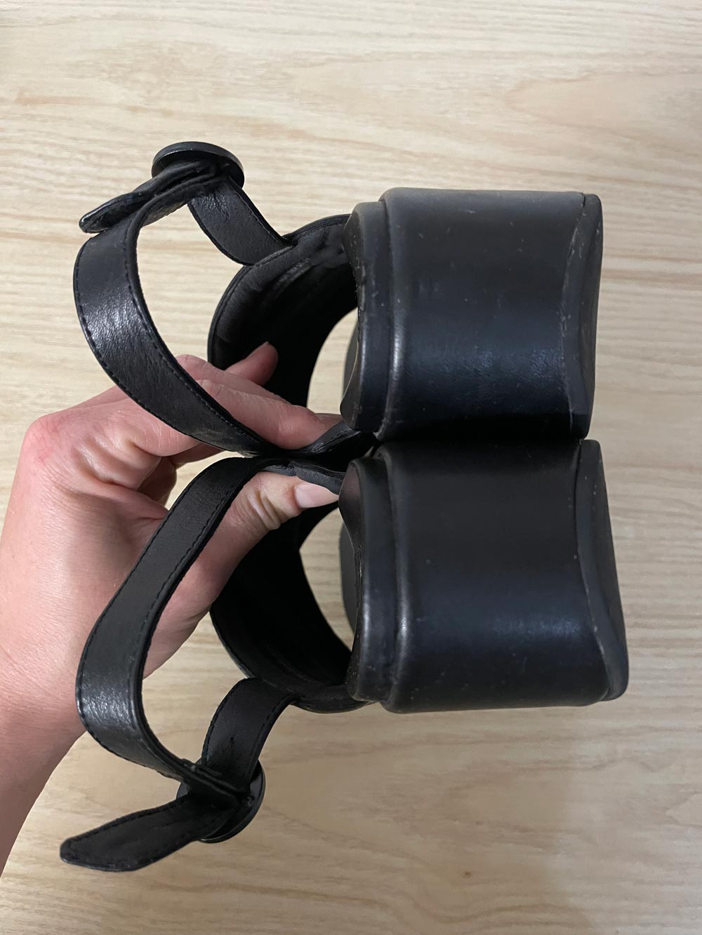 camper misia quilted leather platform sandal - good market thrift store