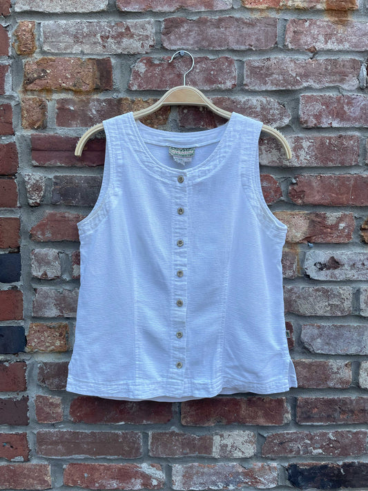 vintage royal robbins woven button down tank