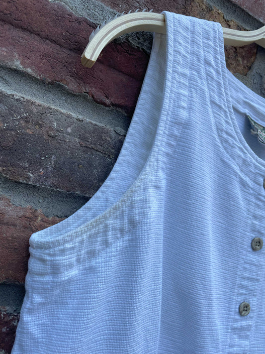 vintage royal robbins woven button down tank