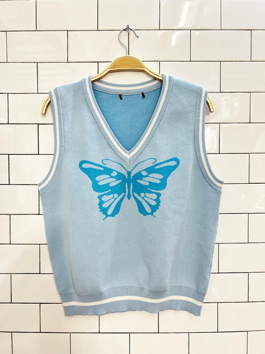 butterfly knit vest - good market thrift store