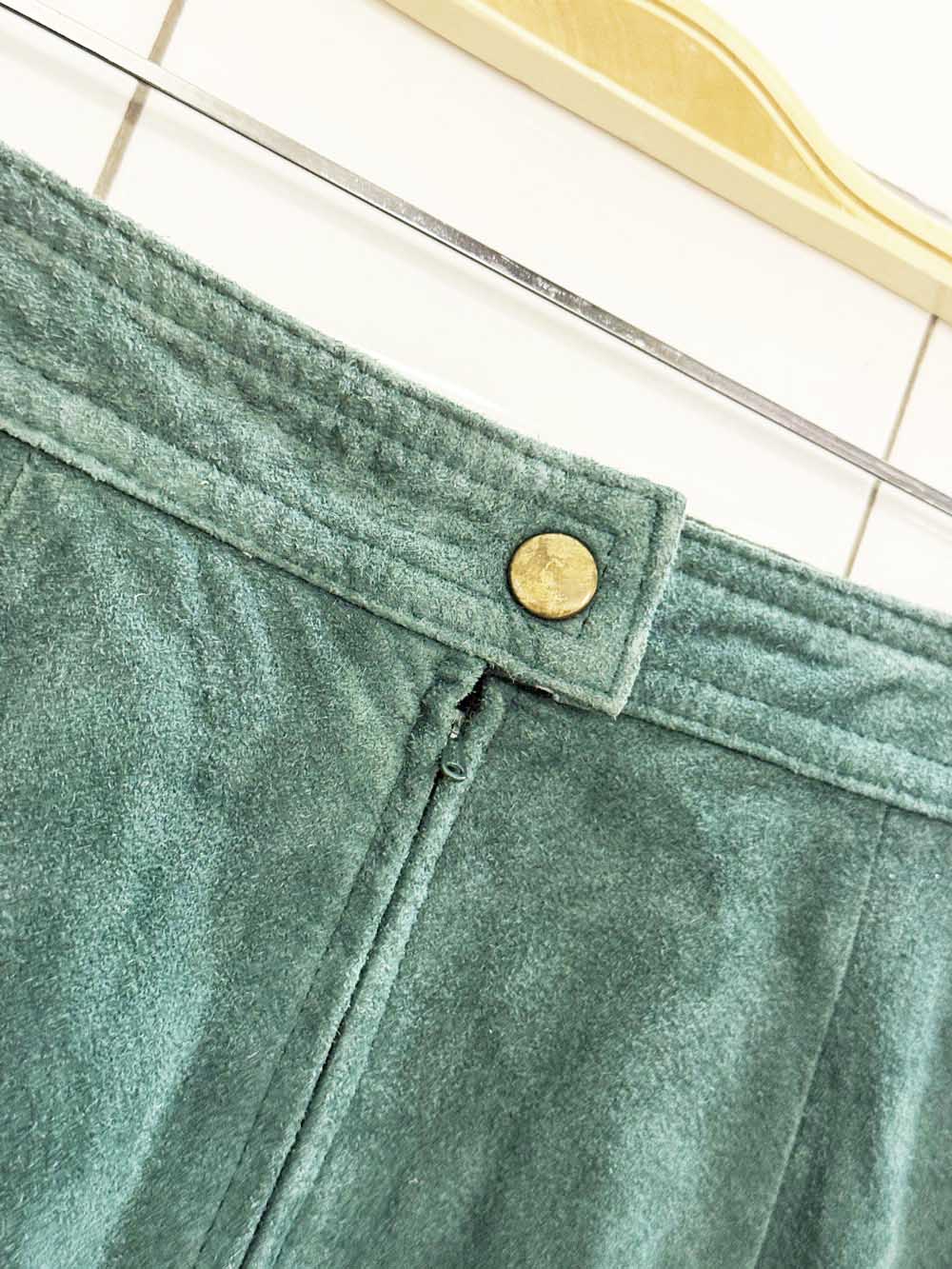 vintage 90s casual corner suede basque waist midi skirt