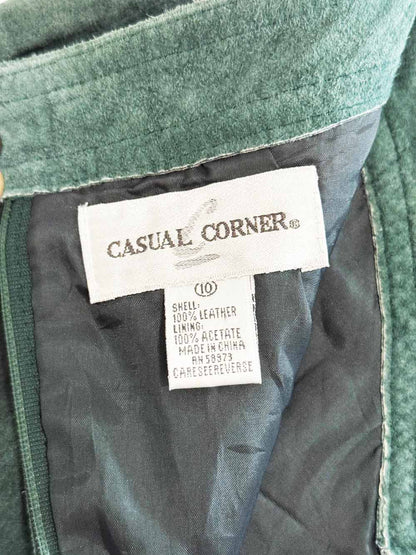 vintage 90s casual corner suede basque waist midi skirt