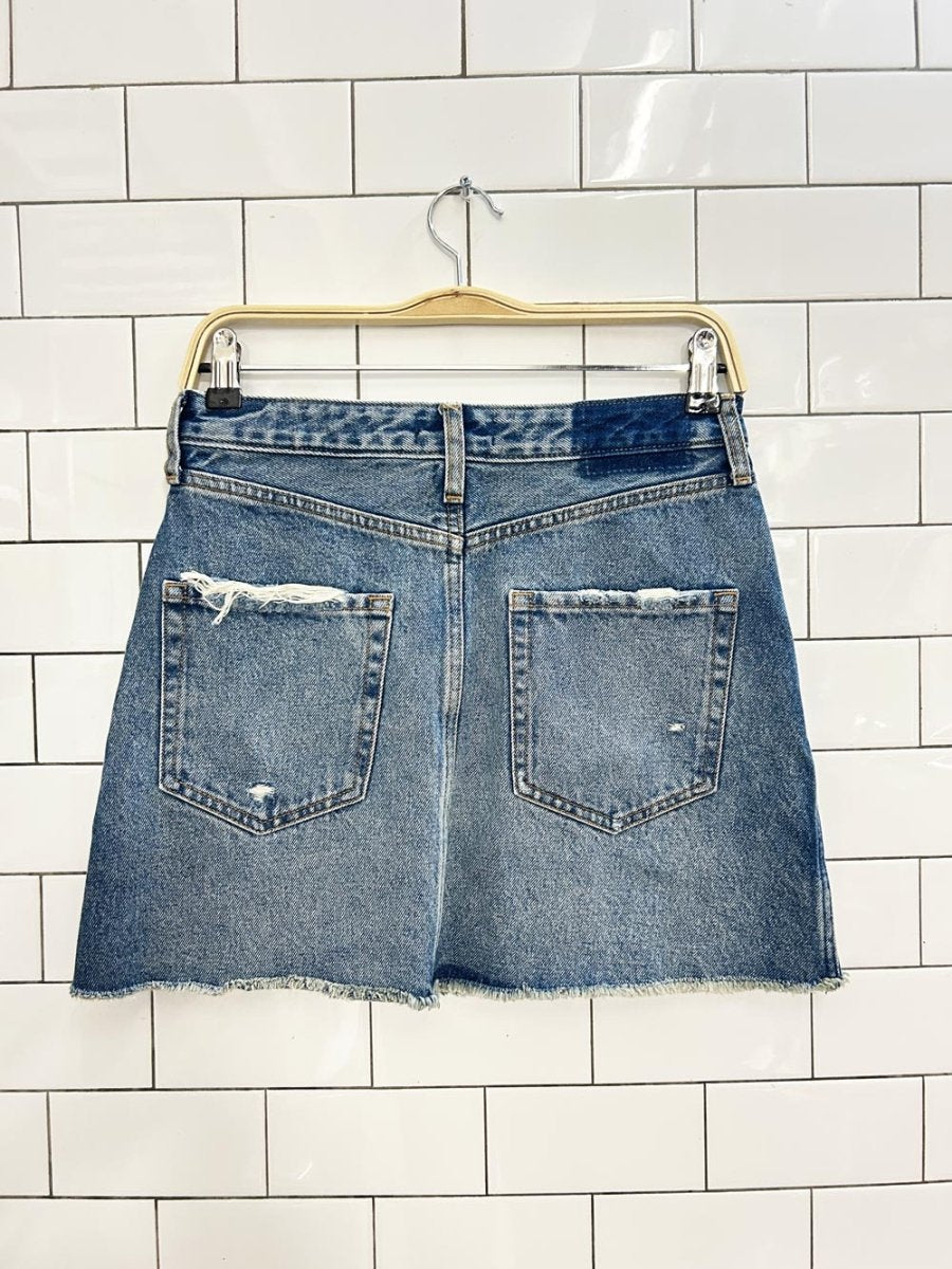 abercrombie & fitch distressed denim cut off mini skirt - good market thrift store
