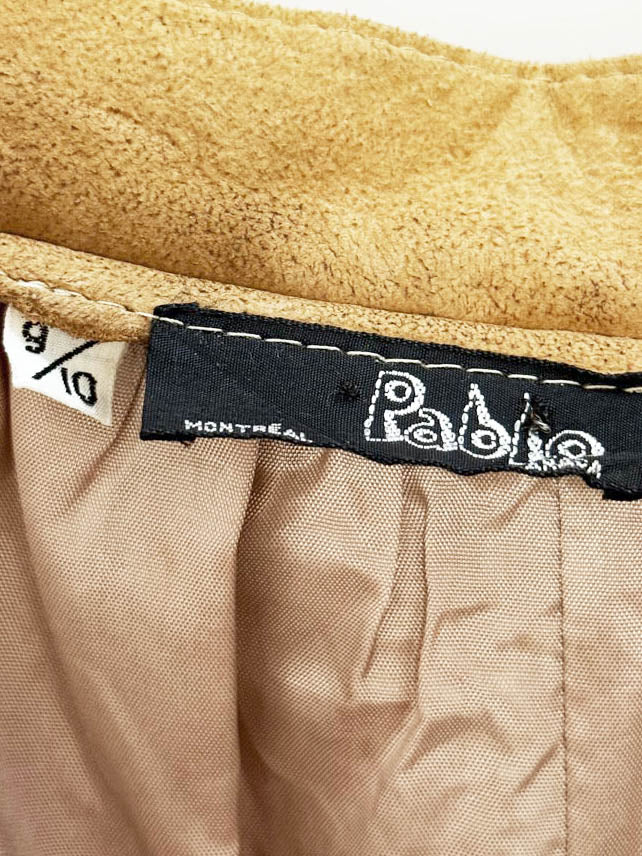 vintage 70s pablo montreal lamb suede tiered midi skirt | made in Canada
