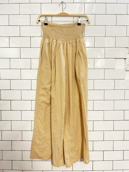 boho smocked waist wide leg pants - good market thrift store