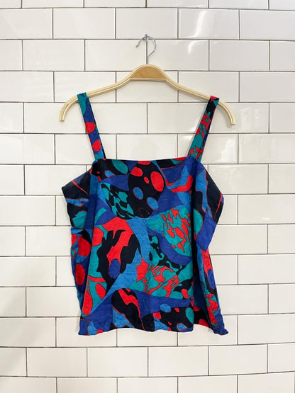 vintage 80s square tank + pleated midi skirt set - good market thrift store