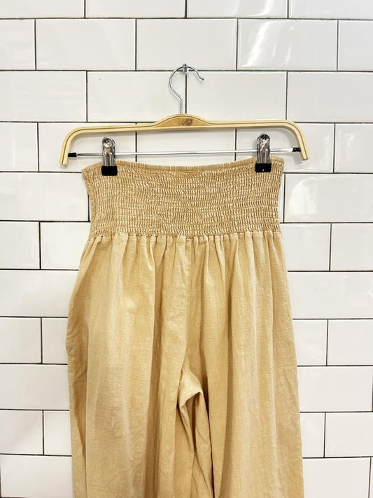 boho smocked waist wide leg pants - good market thrift store