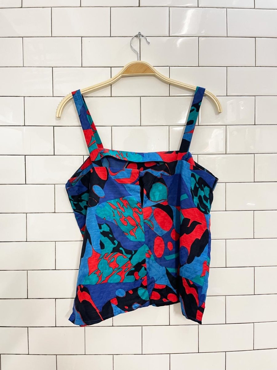 vintage 80s square tank + pleated midi skirt set - good market thrift store