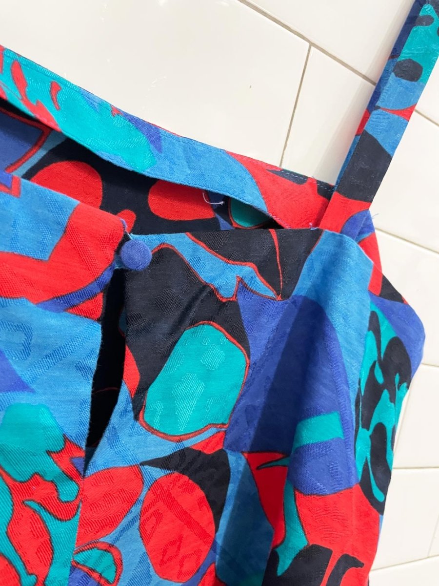 vintage 80s square tank + pleated midi skirt set - good market thrift store