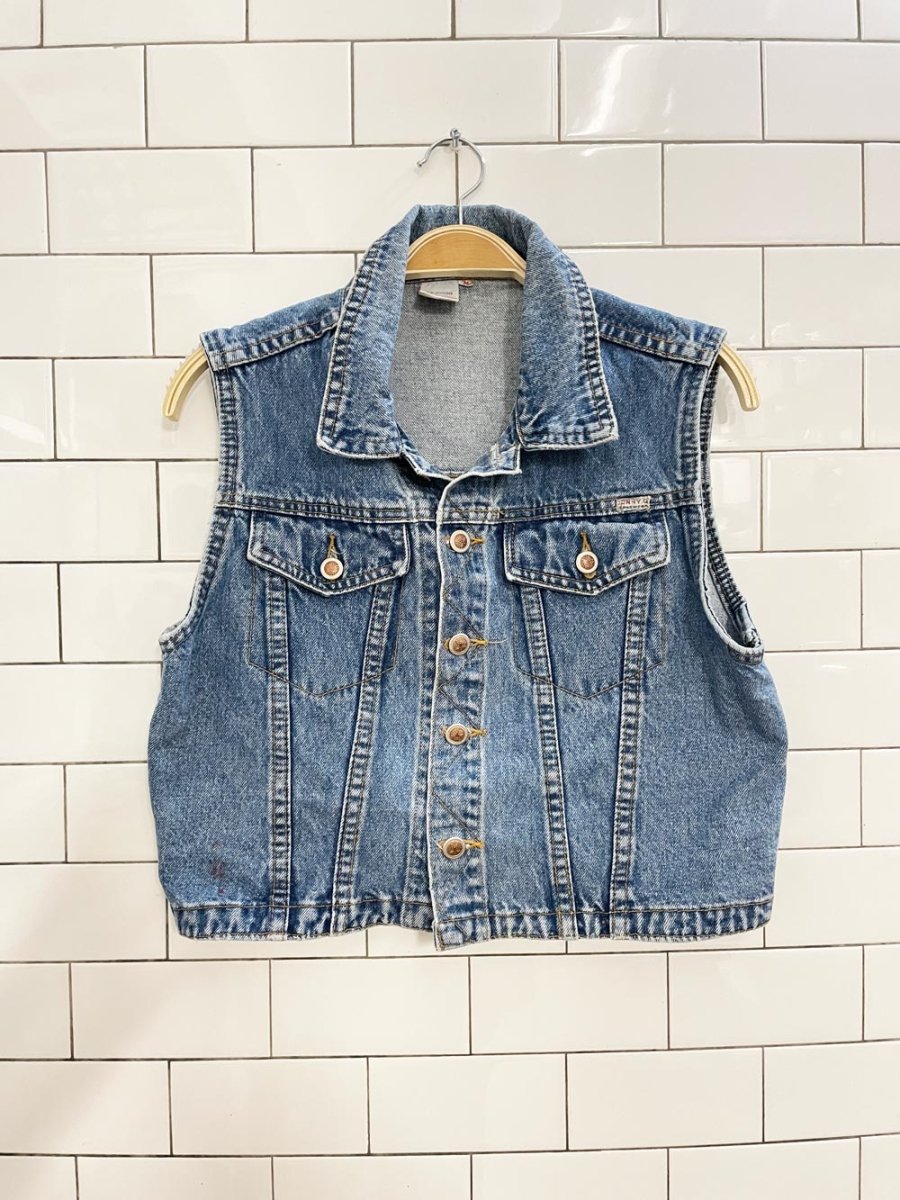 vintage 90s johnny g denim vest - good market thrift store