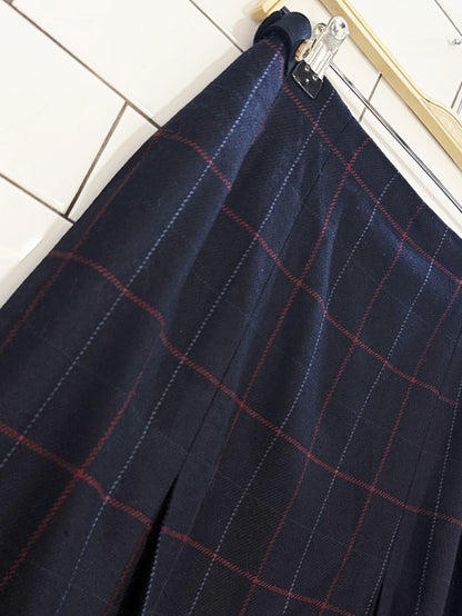 vintage daks london wool plaid pleated midi skirt | designed by gentry
