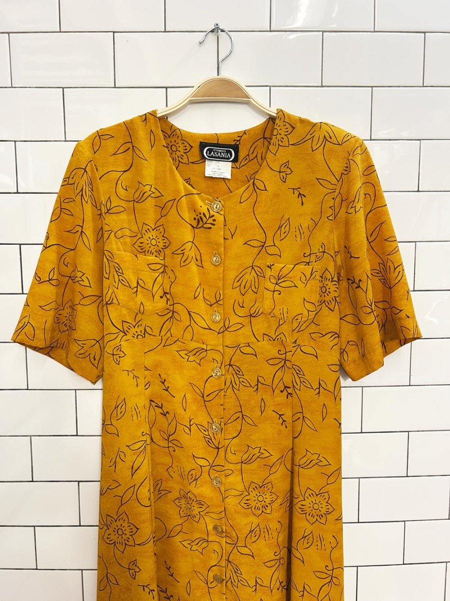 vintage 00s lasania floral full button maxi dress - good market thrift store