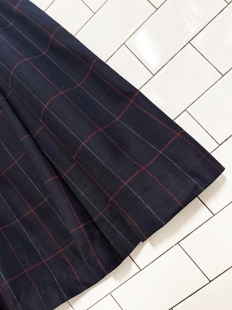 vintage daks london wool plaid pleated midi skirt | designed by gentry