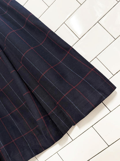 vintage daks london wool plaid pleated midi skirt | designed by gentry