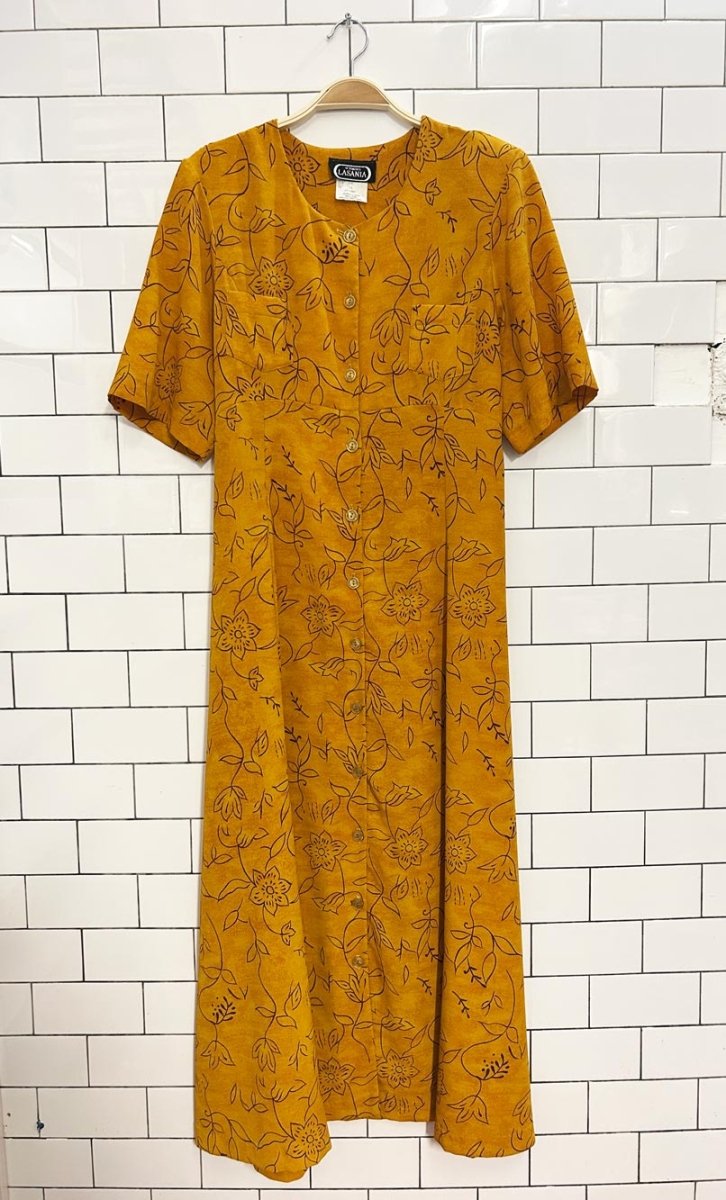 vintage 00s lasania floral full button maxi dress - good market thrift store