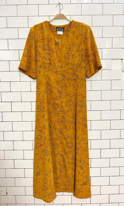 vintage 00s lasania floral full button maxi dress - good market thrift store