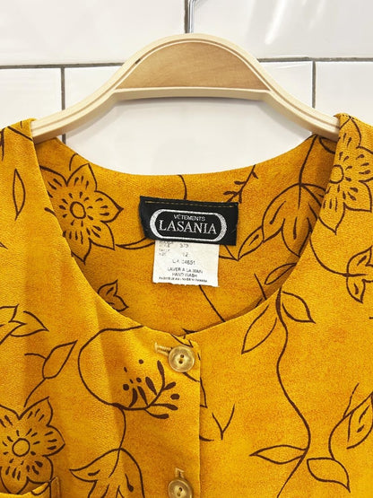 vintage 00s lasania floral full button maxi dress - good market thrift store