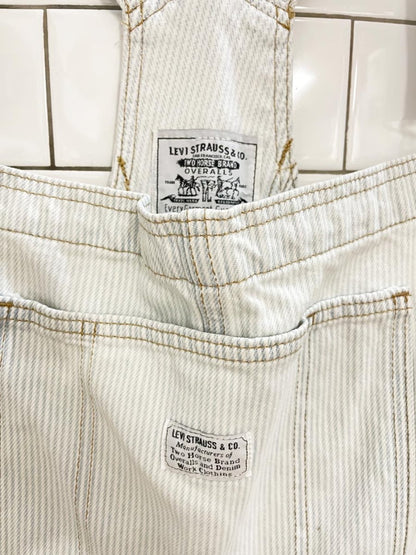 levi's white tag striped overall shorts - good market thrift store