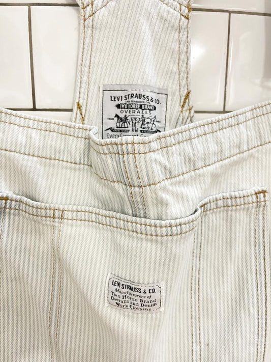levi's white tag striped overall shorts - good market thrift store