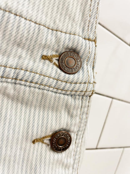 levi's white tag striped overall shorts - good market thrift store