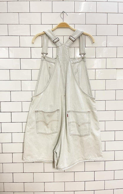 levi's white tag striped overall shorts - good market thrift store