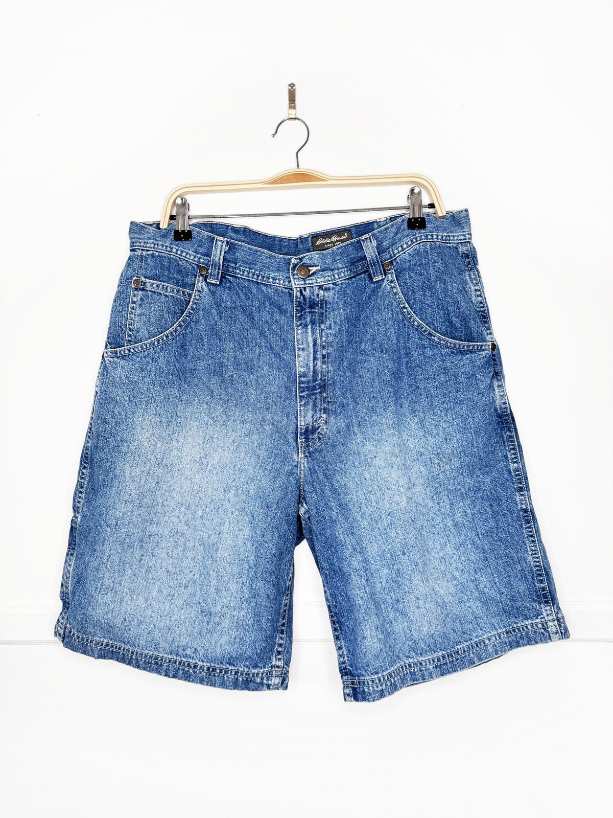 vintage 00s eddie bauer loose denim carpenter jorts