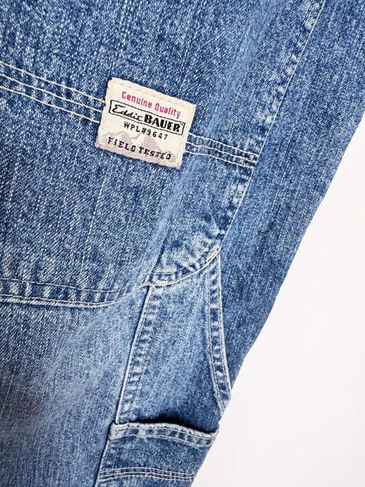 vintage 00s eddie bauer loose denim carpenter jorts
