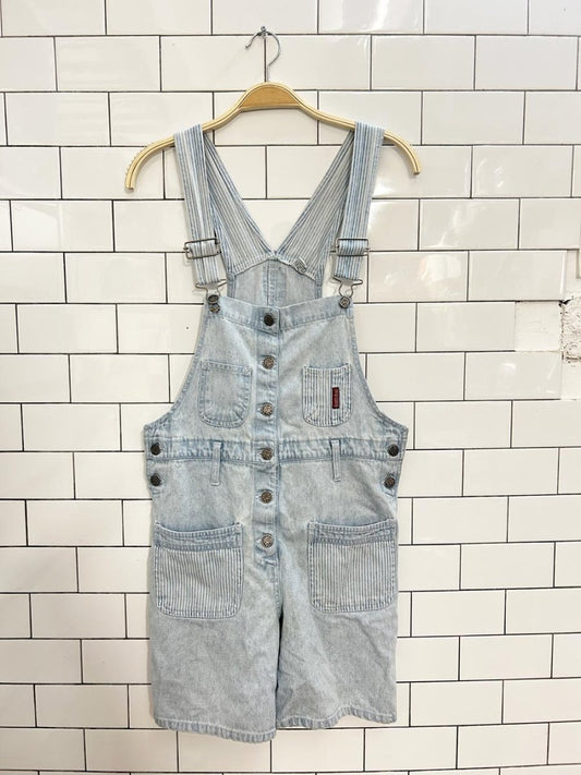 vintage 90s goodfellows denim overall shorts - good market thrift store
