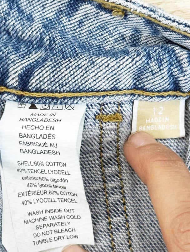 michael kors gold full button denim skirt