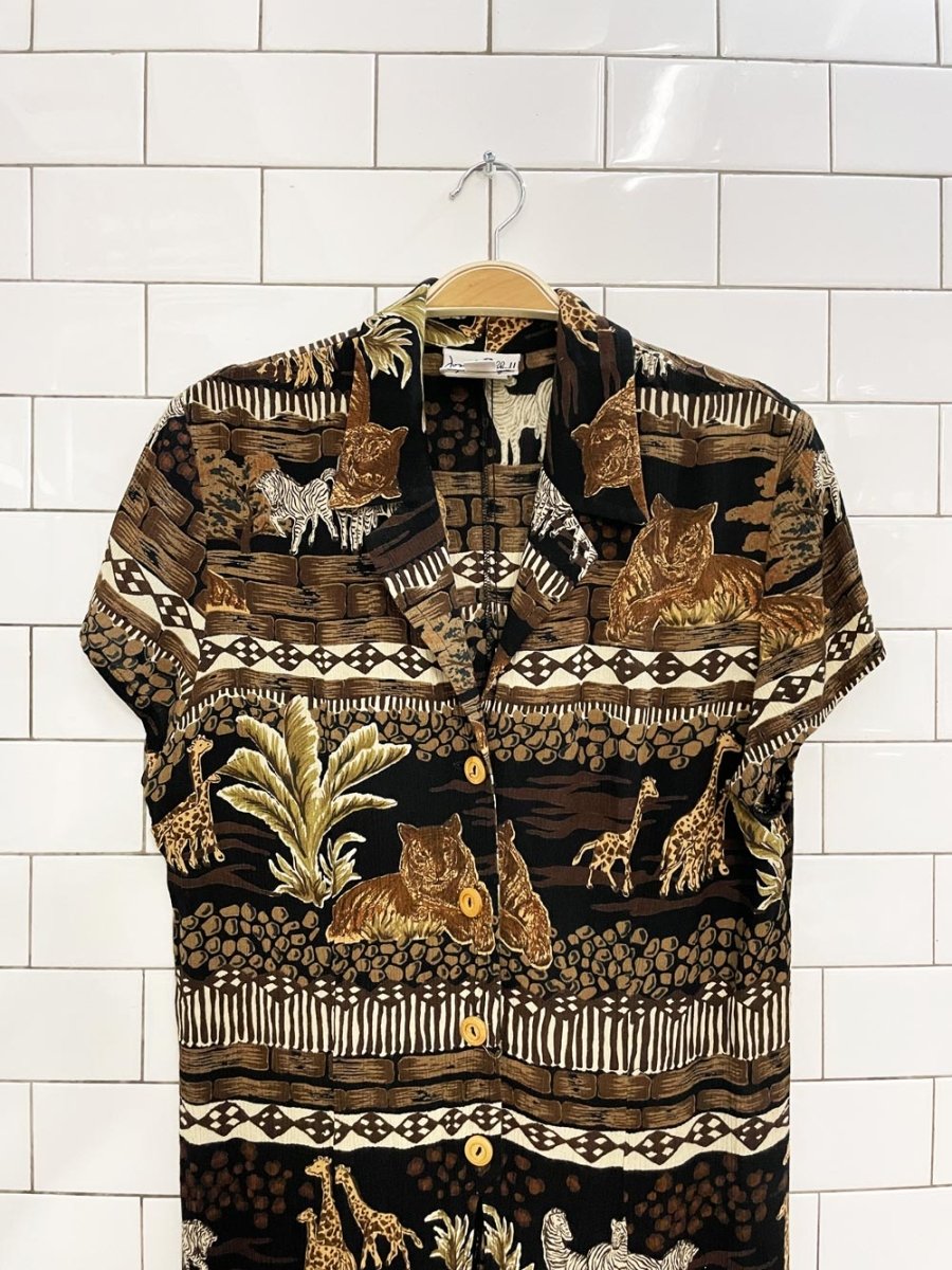vintage 00s joseph ribkoff safari maxi shirt - good market thrift store